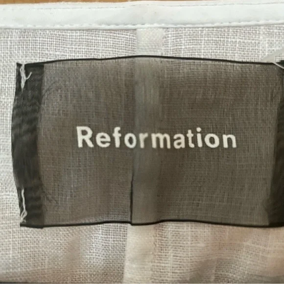 SOLD REFORMATION linen babydoll white long sleeve top - Picture 3 of 3